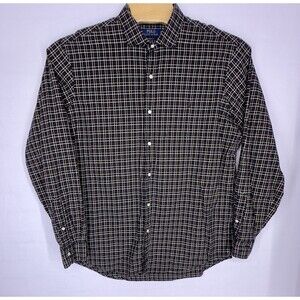 Ralph Lauren Classic Fit XXL Brown Plaid Mens Long Sleeve‎ Button Up